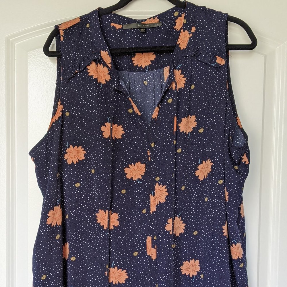 Stitch Fix Fun2Fun Kerrie Navy Blouse 2X